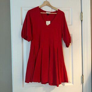Target Universal Thread Red Puff Sleeve Mini Dress XS